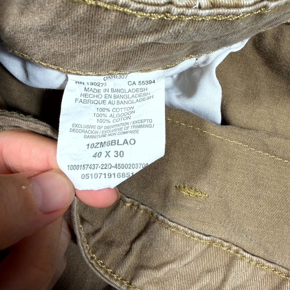 Wrangler Authentics Cargo Pants Mens 40X30 Beige Relaxed Straight Leg High Rise - Picture 9 of 12